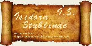 Isidora Stublinac vizit kartica